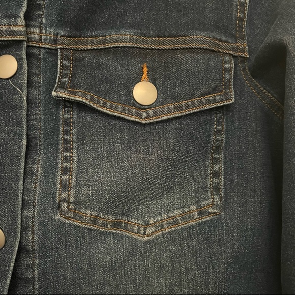 Muji Womens Jean Jacket Medium Stretch Denim 90s Y2K - Picture 4 of 11